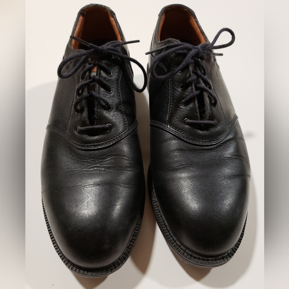 NIKE AIR COMFORT Golf Shoes Size (US 9) KEMPSHALL LAST Black Leather Swoosh Logo